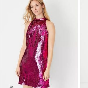 Ann Taylor pink sequin dress